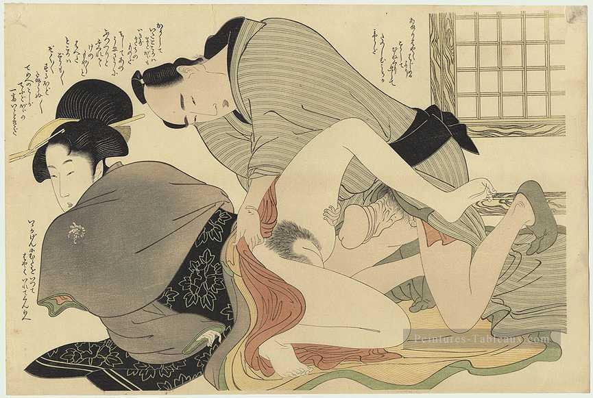 Prélude au désir Kitagawa Utamaro sexuel Peintures à l'huile